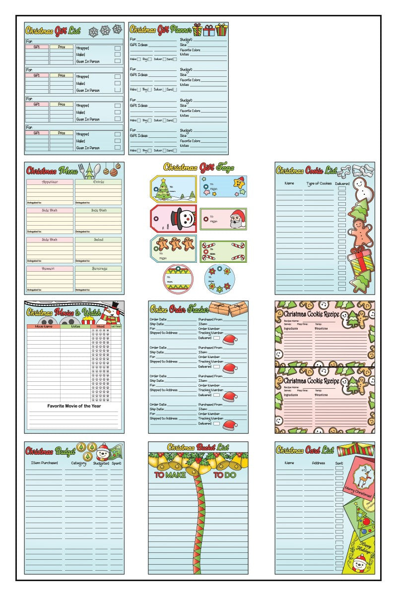 COLORFUL Christmas Fun Planner 11-Page Printable Digital PDF