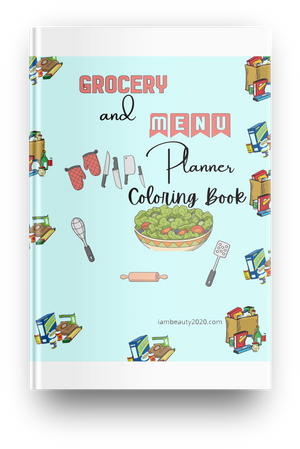Gorgeous Grocery and Menu Planner - 18 Page Printable Digital Planner Coloring Pages